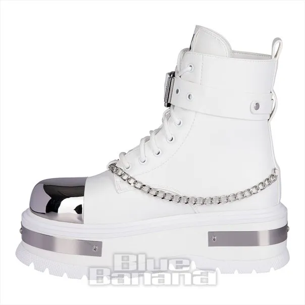 Botas De Plataforma Koi Borin Hardware (Blanco)