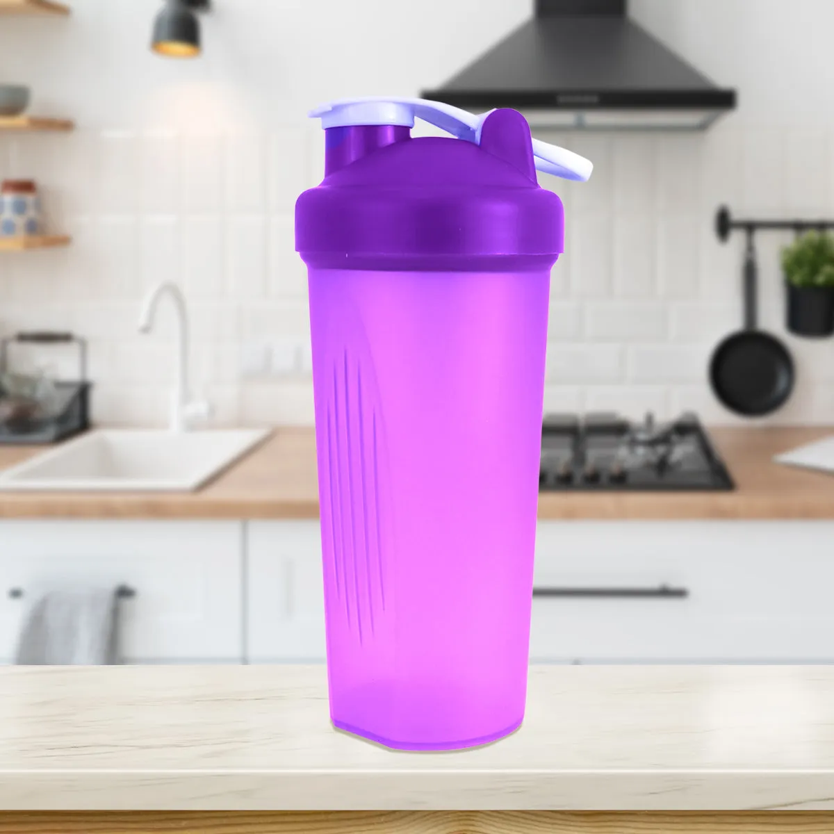 Botella Shaker Color Morado, 600 ml