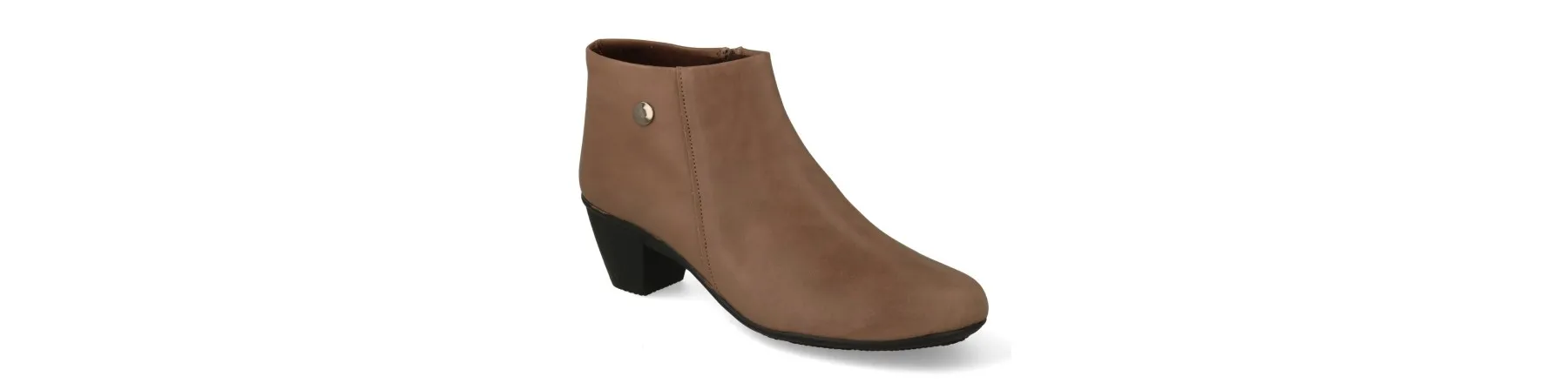 BOTINES MUJER COMODOS PIEL MOD. CARLA TAUPE