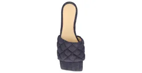 Bottega Veneta Sandalia baja acolchada en denim 10MM Azul 