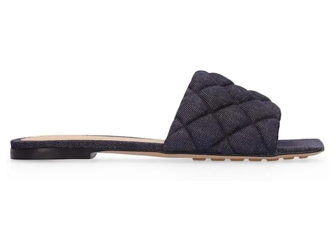 Bottega Veneta Sandalia baja acolchada en denim 10MM Azul 