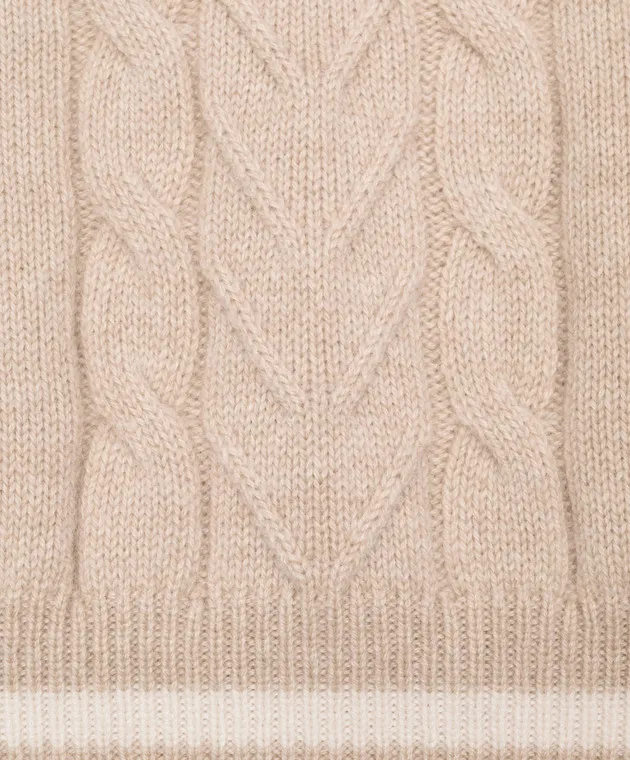 Children's beige cashmere sweater textured pattern