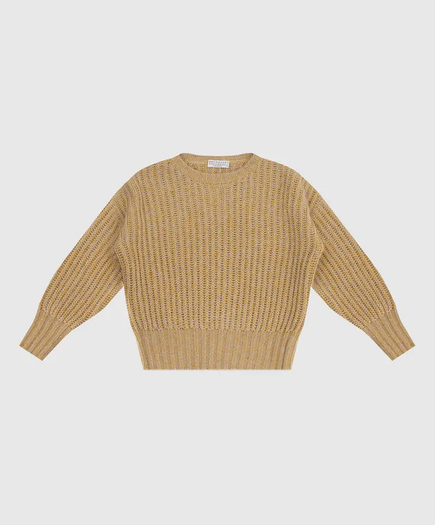 Children's cashmere and silk sweater with sequins by Brunello Cucinelli