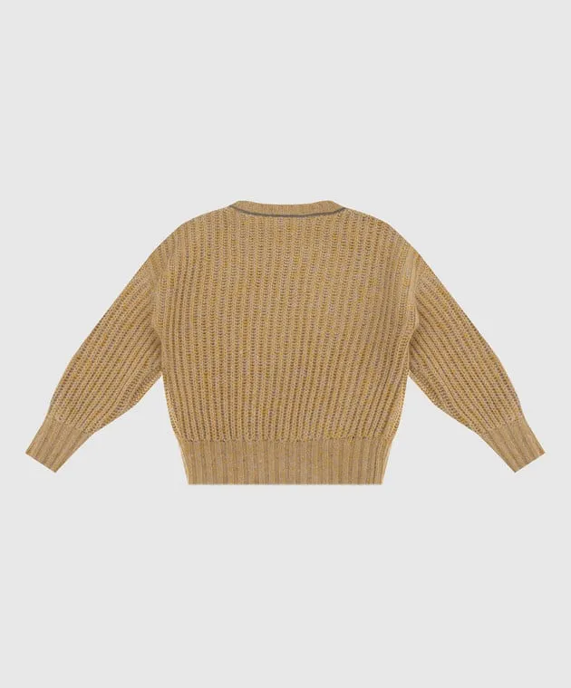 Children's cashmere and silk sweater with sequins by Brunello Cucinelli