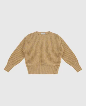 Children's cashmere and silk sweater with sequins by Brunello Cucinelli