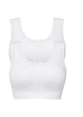 Bustier Seamless Comfort 2-pack White + White