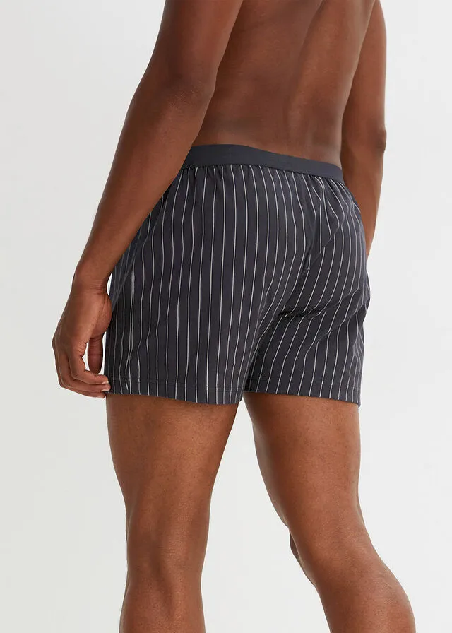 Dark blue navy herringbone striped boxers