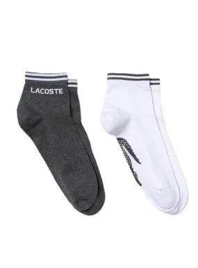 Grey and White Lacoste Sport Socks for Men