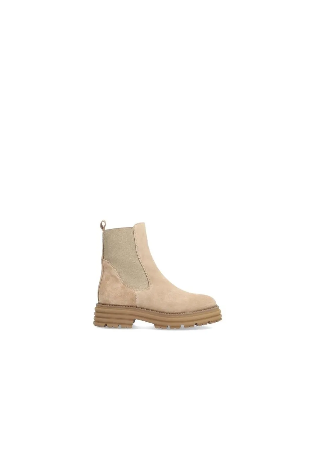 Camel suede women's ankle boots