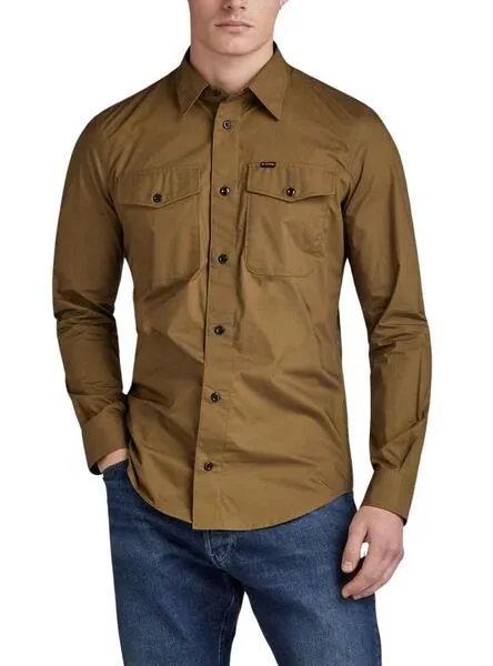 G-Star Men's Green Slim Marine Shirt