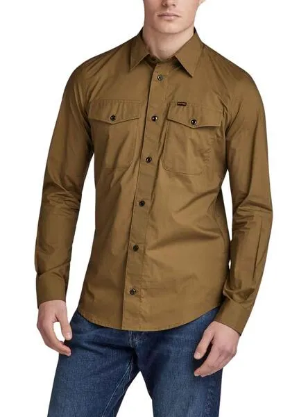 G-Star Men's Green Slim Marine Shirt