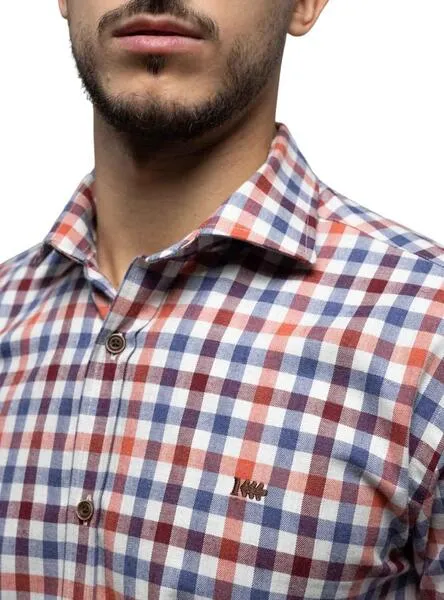 Red Men's Vichy Duo Check Shirt