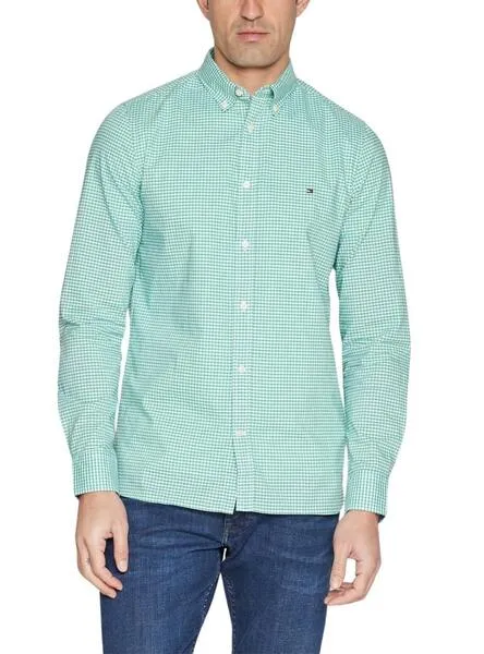 Tommy Hilfiger Men's Green Flex Textured Shirt