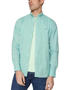 Tommy Hilfiger Men's Green Flex Textured Shirt