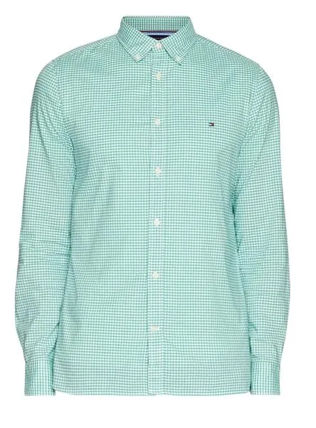 Tommy Hilfiger Men's Green Flex Textured Shirt