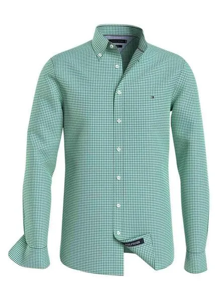 Tommy Hilfiger Men's Green Flex Textured Shirt