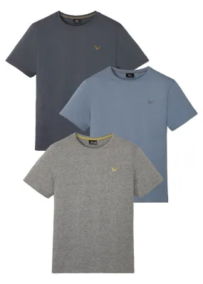 Dark blue + smoke blue + heather grey T-shirt (3 pack)