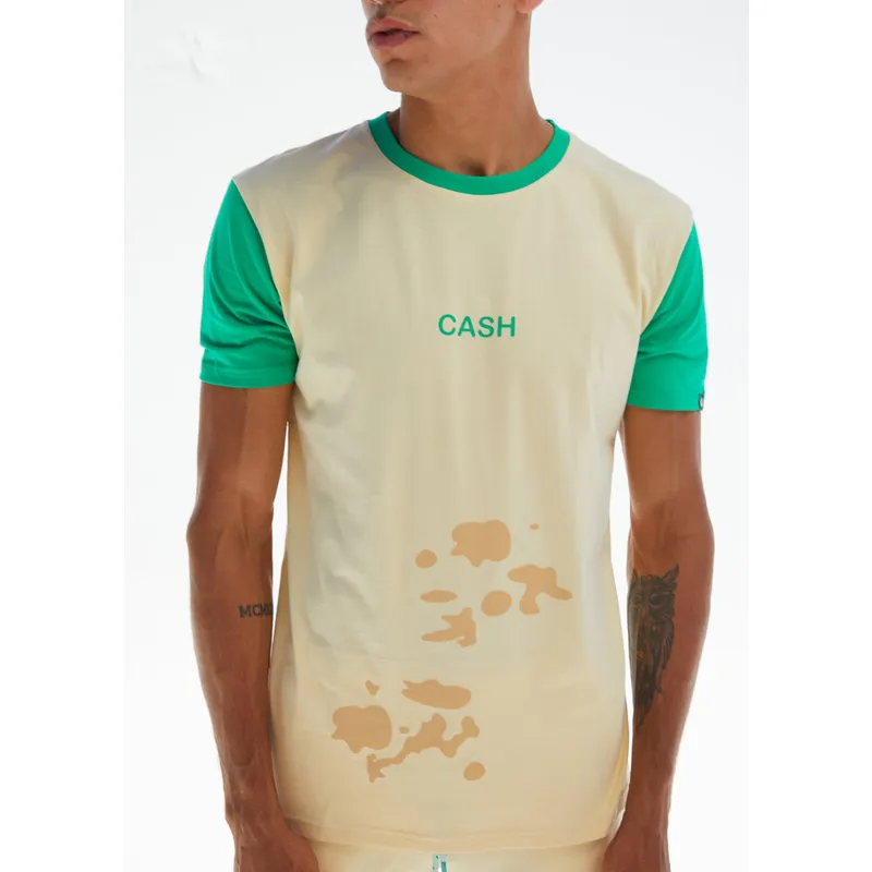 Camiseta de manga corta amarilla y verde vaca Cash Green Milk The Farm de Goorin Bros.