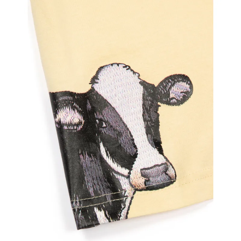 Camiseta de manga corta amarilla y verde vaca Cash Green Milk The Farm de Goorin Bros.