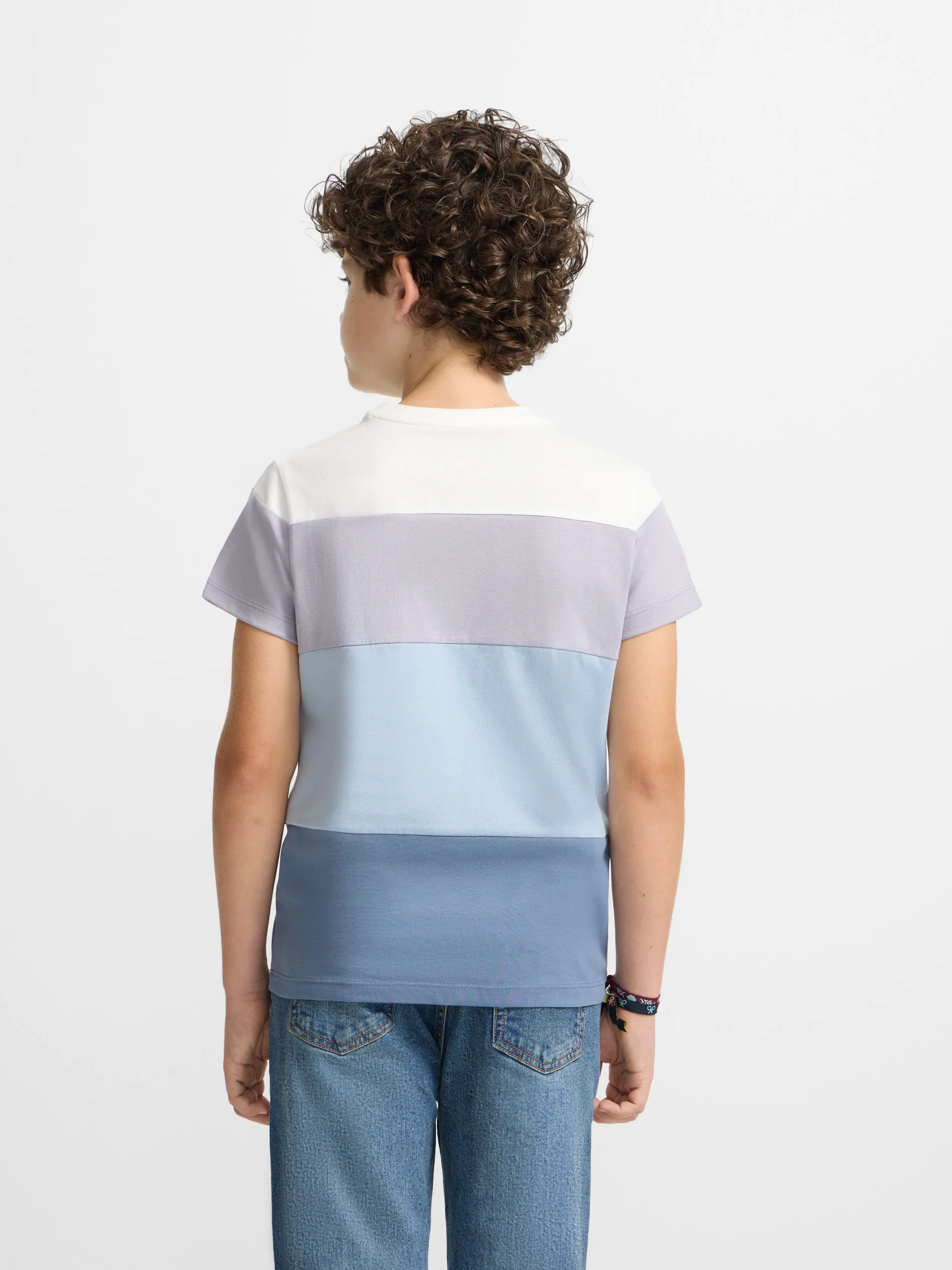 Camiseta kids rayas multicolor gris