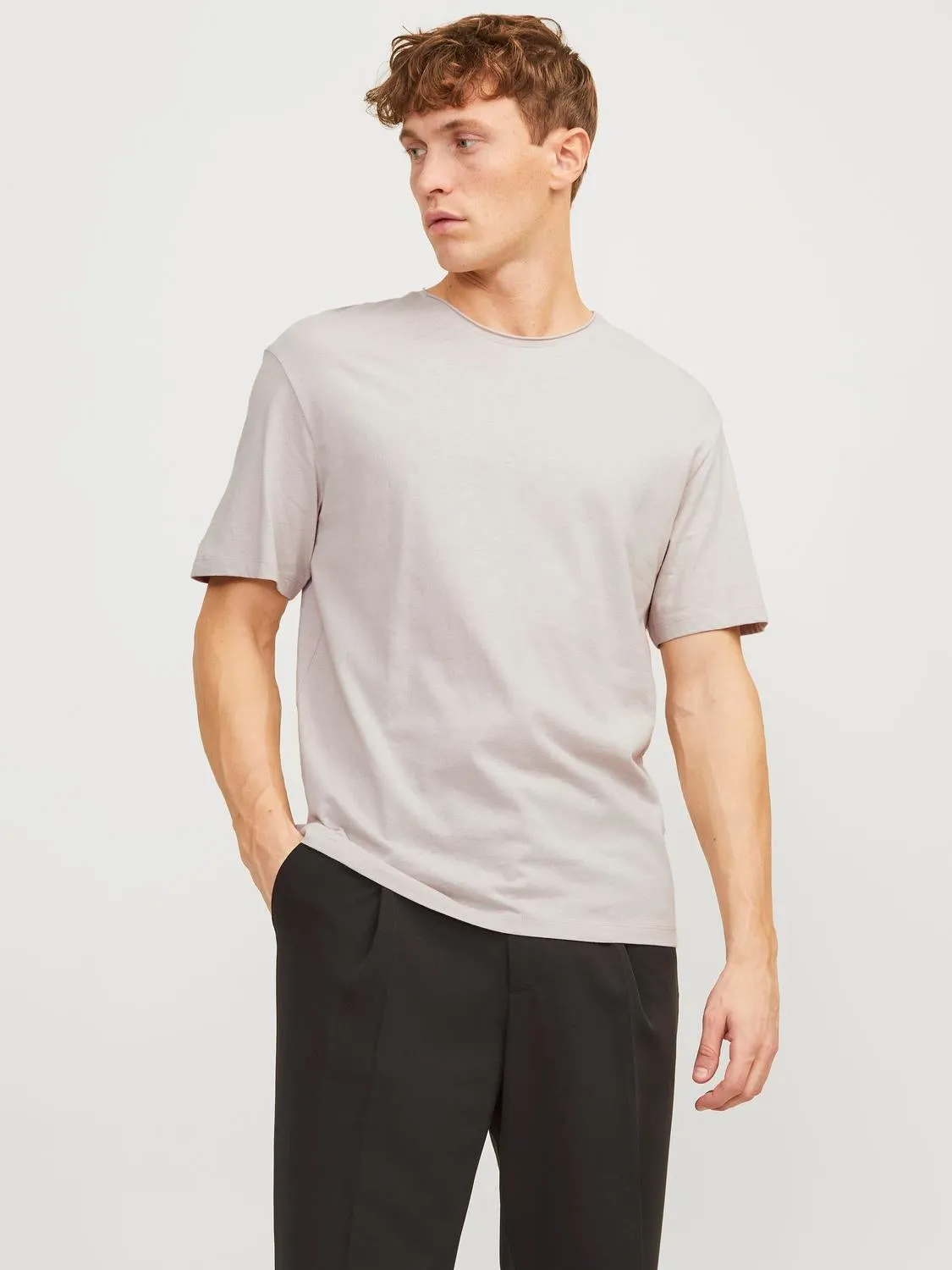 Camiseta Liso Cuello redondo | Gris claro | Jack & Jones®