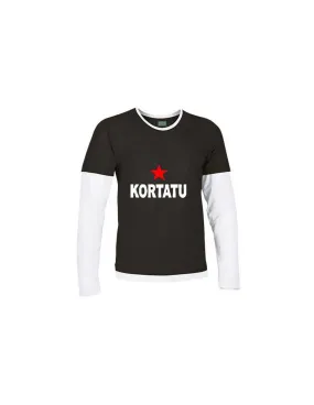 Kortatu Black and White Sleeve Long Sleeve T-Shirt