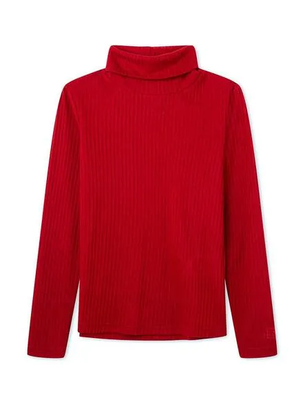 Pepe Jeans Girls' Red Violet Polo Neck T-Shirt