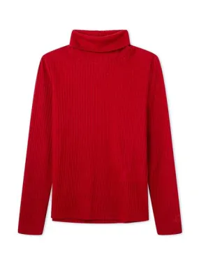 Pepe Jeans Girls' Red Violet Polo Neck T-Shirt