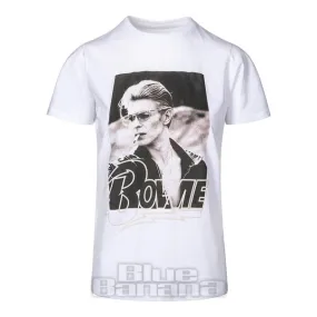 Camiseta Skinny Oficial De David Bowie Smokin' (Blanco)