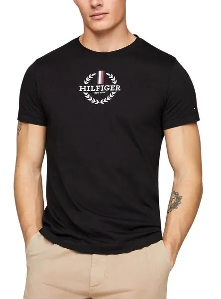 Tommy Hilfiger Black Men's Global T-Shirt