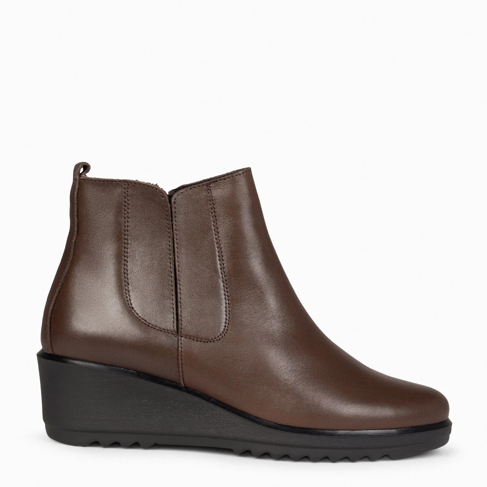 CARLI - Women's Brown Wedge Booties.