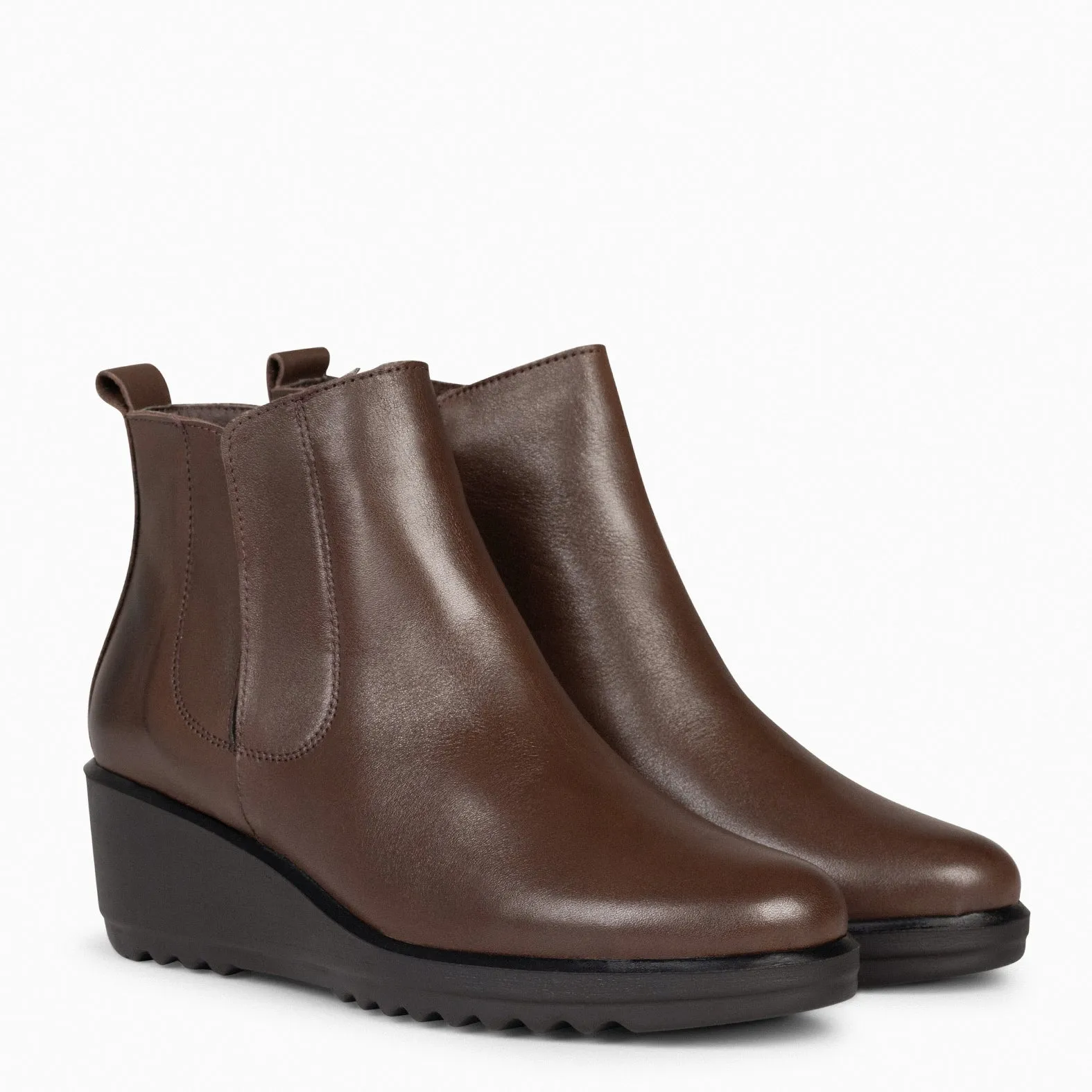 CARLI - Women's Brown Wedge Booties.