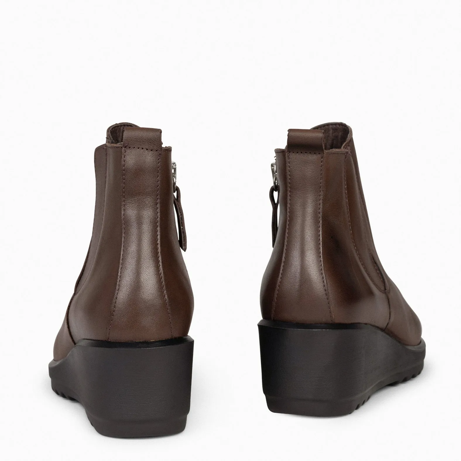 CARLI - Women's Brown Wedge Booties.