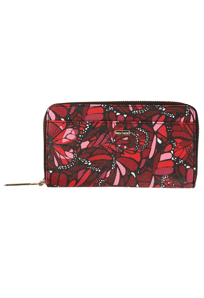 Cartera Grande Saffiano Vuelo de Mariposa Rojo