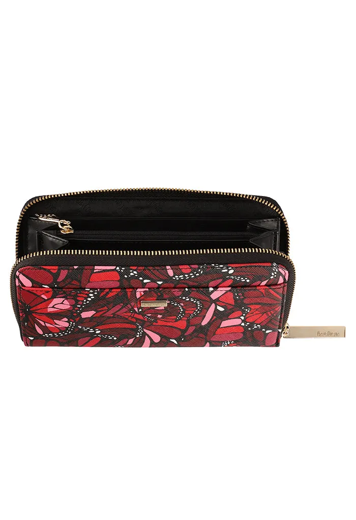 Cartera Grande Saffiano Vuelo de Mariposa Rojo