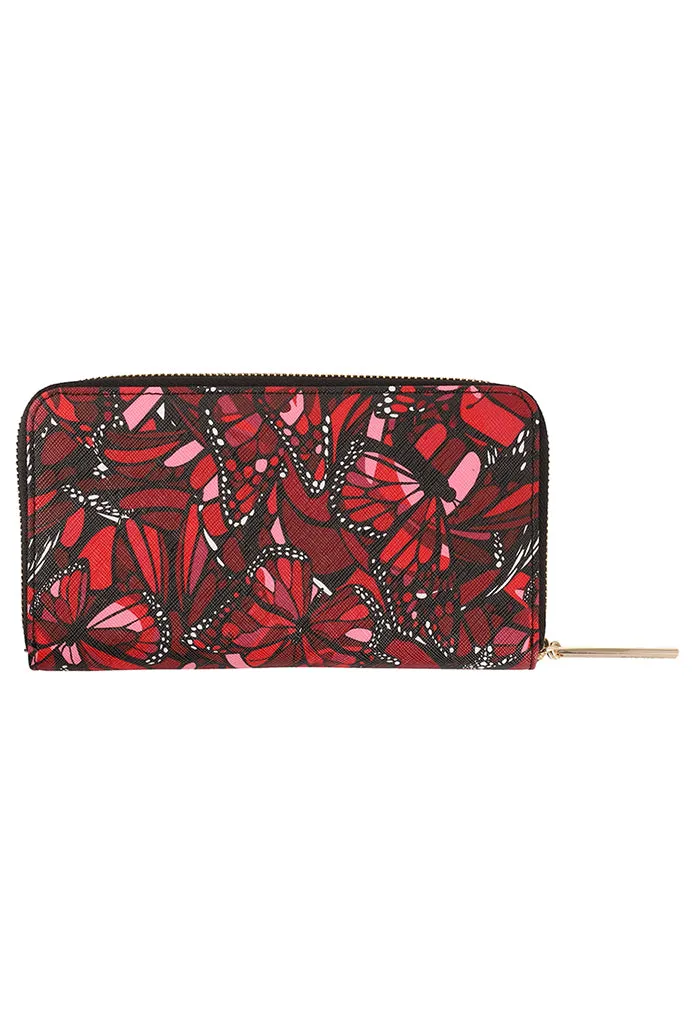 Cartera Grande Saffiano Vuelo de Mariposa Rojo