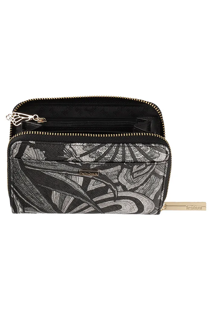 Cartera Mediana Saffiano Santuario Cactáceas Negro