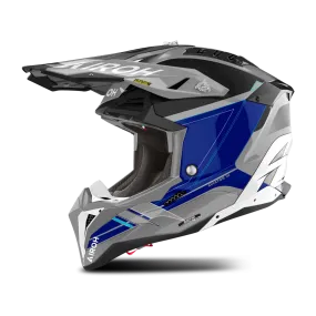 Casco de Cross Airoh Aviator 3 Saber Azul Brillante