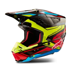 Casco de Cross Alpinestars SM5 Action 2 Negro-Amarillo-Rojo