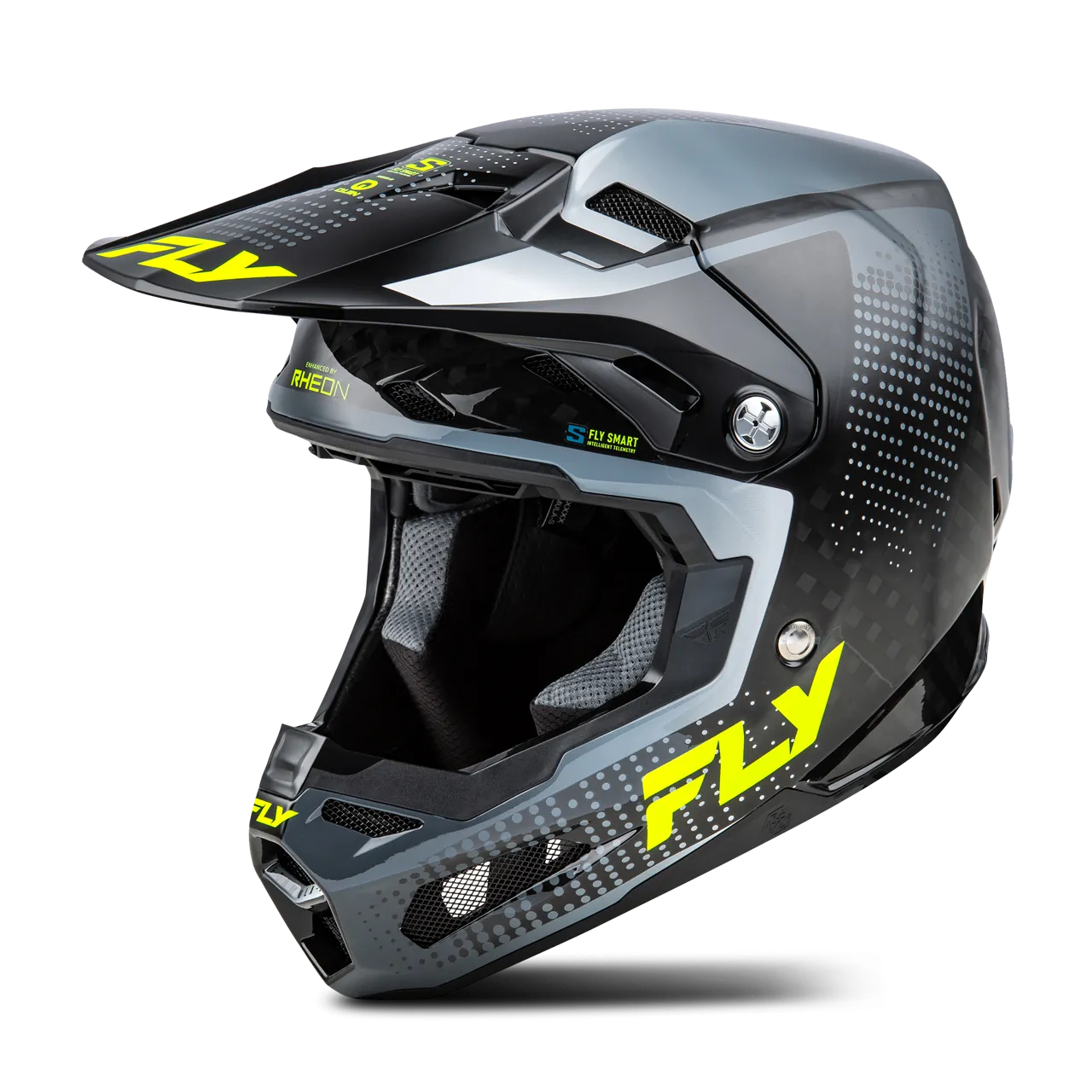 Casco de Cross FLY Racing Formula S Protocol Carbono-Gris-Hi-Vis