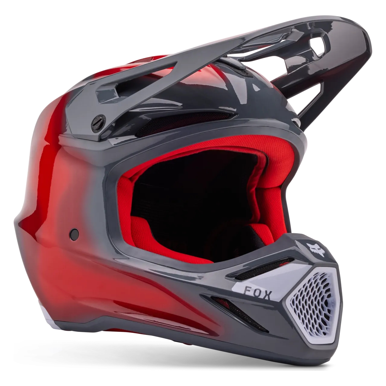 Casco de Cross Niño FOX V3 Volatile Gris-Rojo