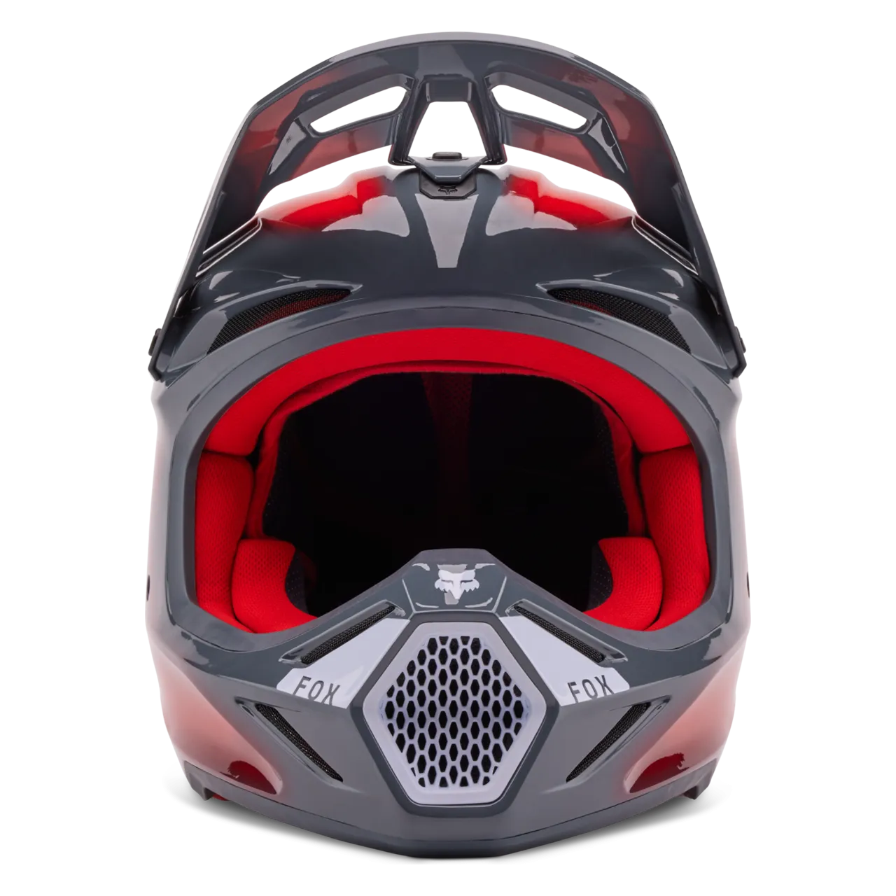 Casco de Cross Niño FOX V3 Volatile Gris-Rojo