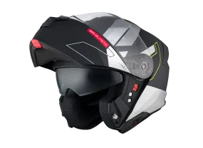 CASCO MT GENESIS ABATIBLE TALO NEGRO GRIS MATE