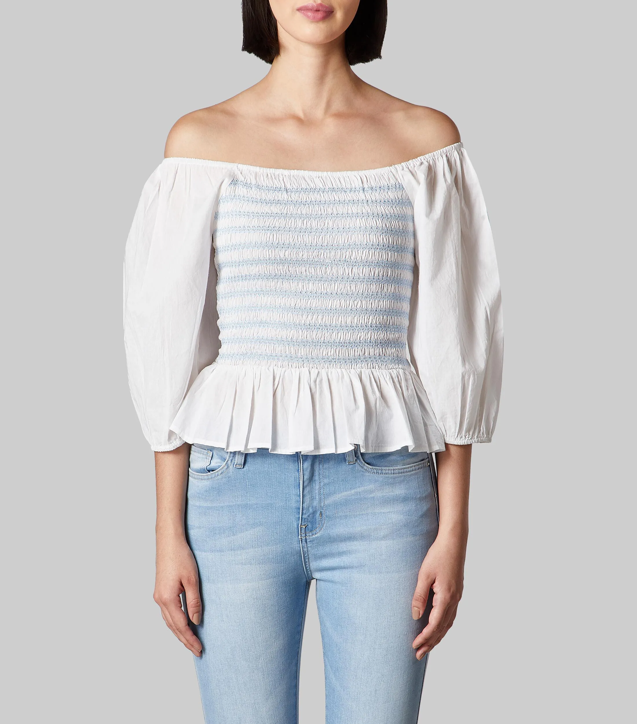 Catamaran Blusa con bordados de manga 3,4 Mujer