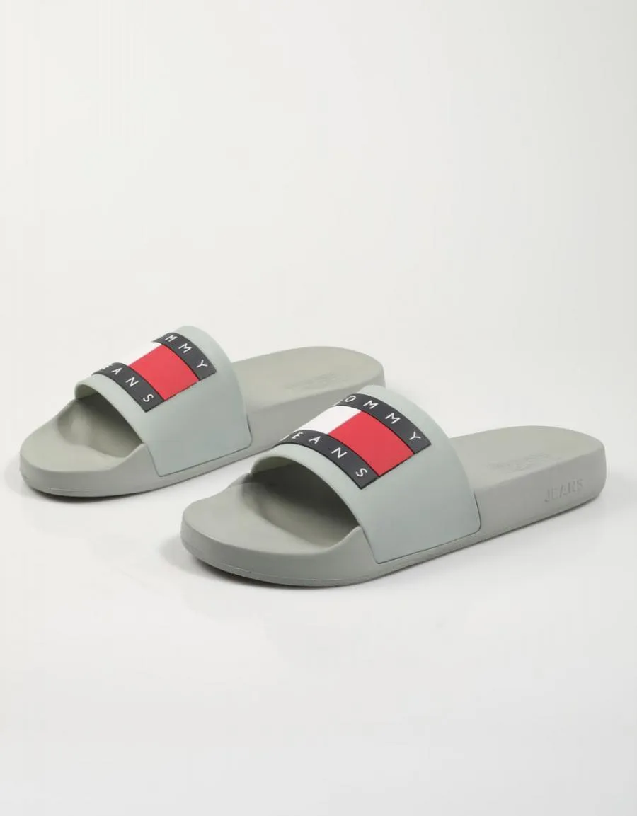 Tommy Hilfiger Men's Pool Slides in Khaki