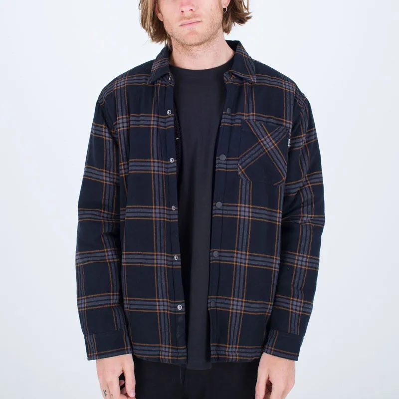 Hurley Jacket: Portland Sherpa Lined Flannel (Black)