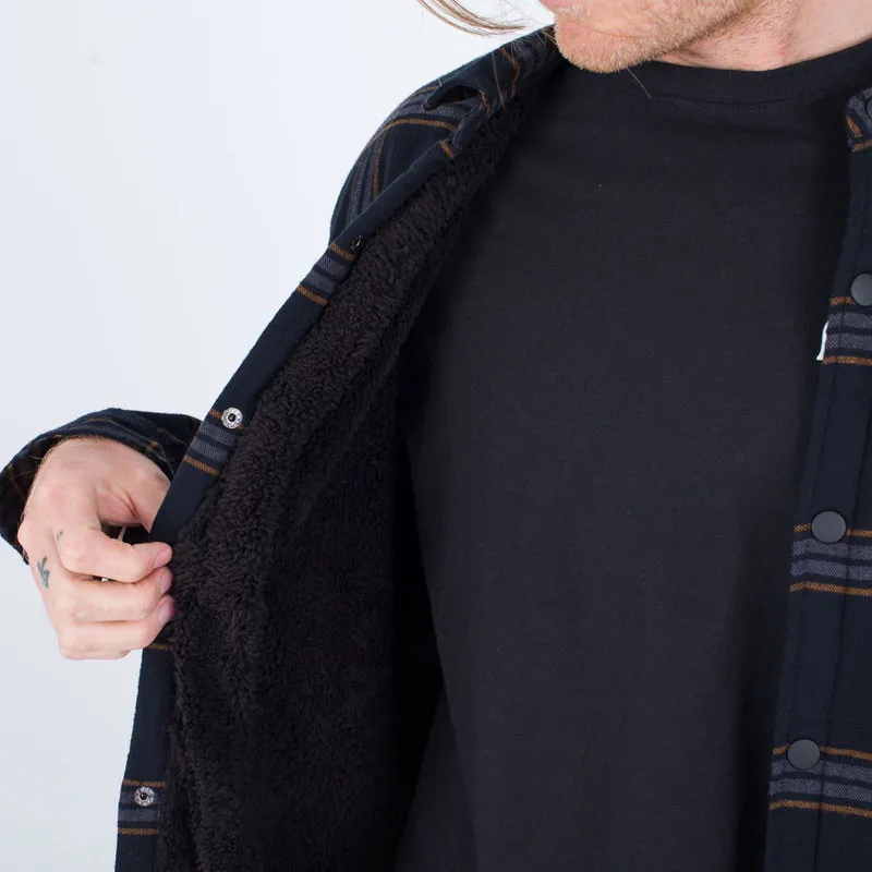 Hurley Jacket: Portland Sherpa Lined Flannel (Black)