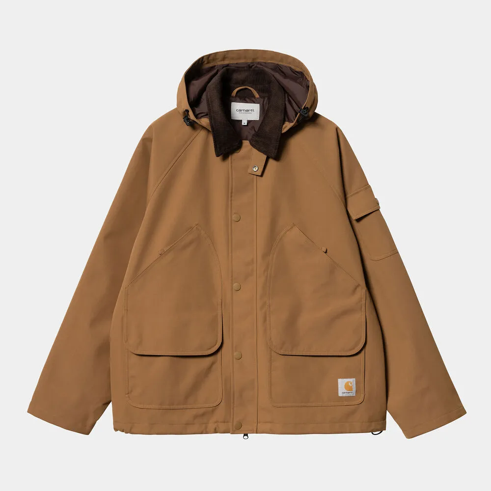 Chaqueta Marrón Con Capucha Carhartt Clarton Jacket Hamilton Brown/Tobacco XS