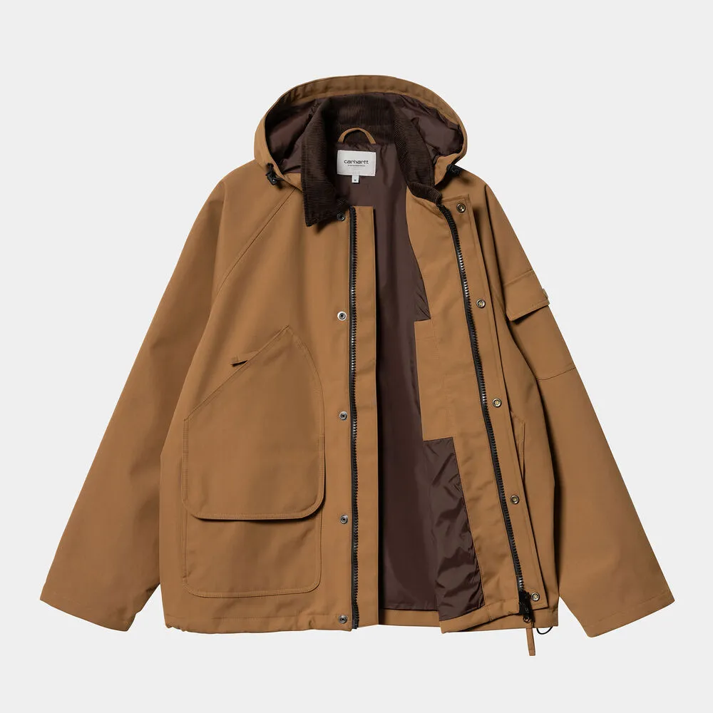 Chaqueta Marrón Con Capucha Carhartt Clarton Jacket Hamilton Brown/Tobacco XS