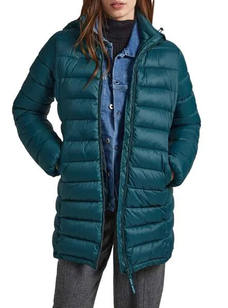 Pepe Jeans Maddie Long Verde Jacket for Women